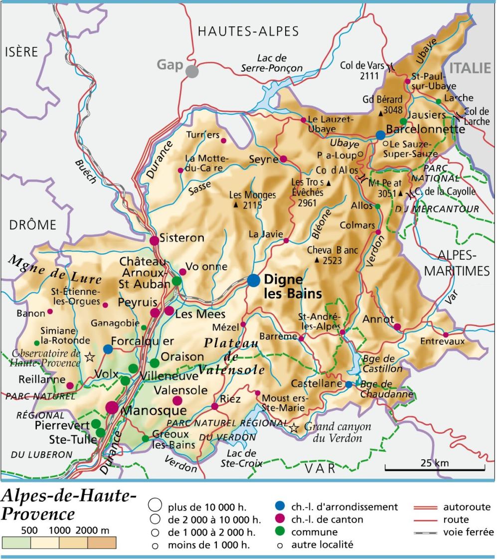 carte département Alpes-de-Haute-Provence