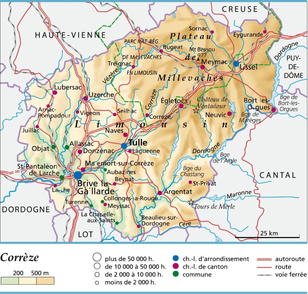carte département Corrèze