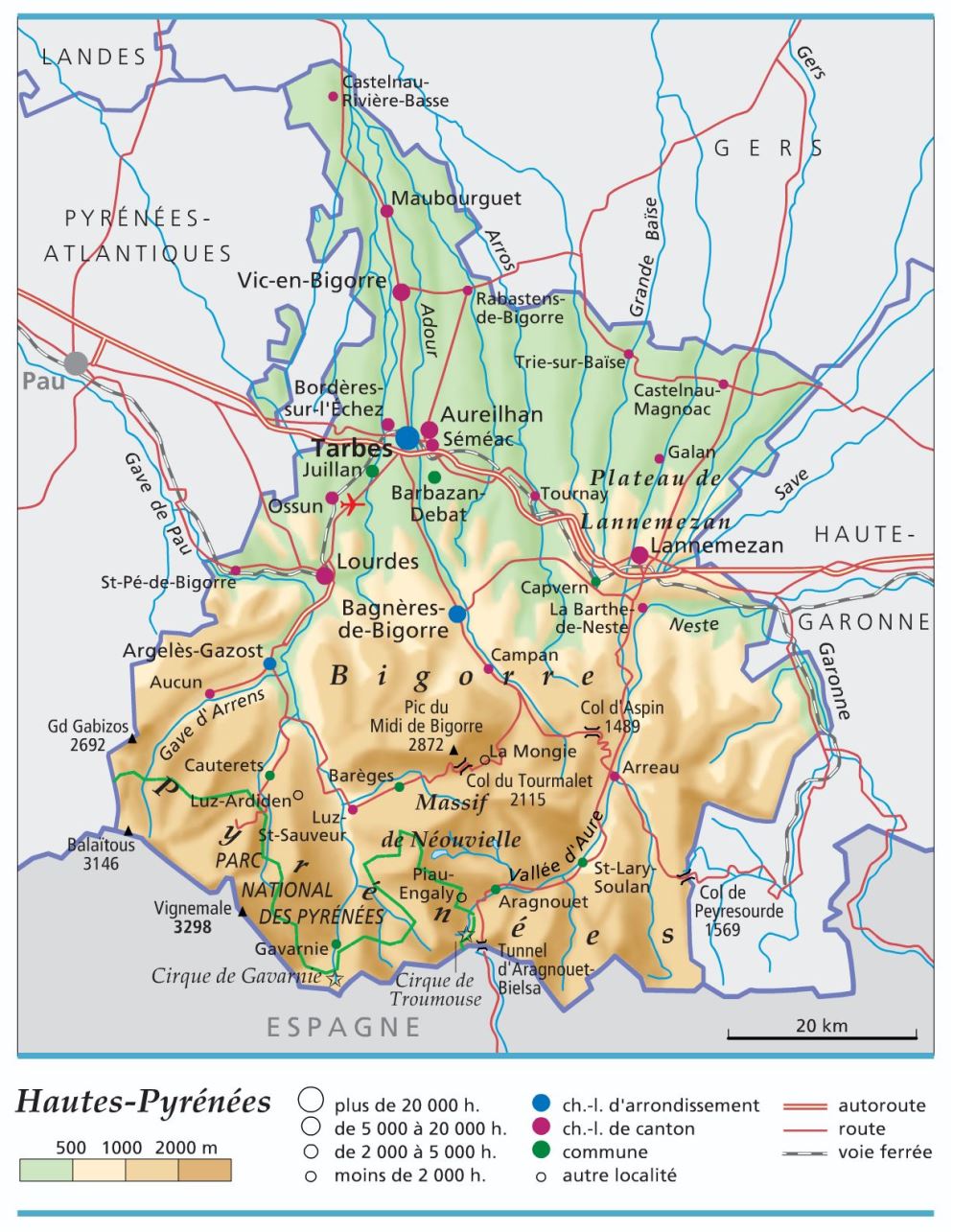 carte département Hautes-Pyrénées