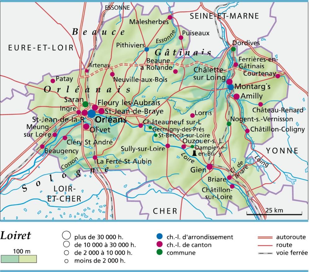 carte département Loiret