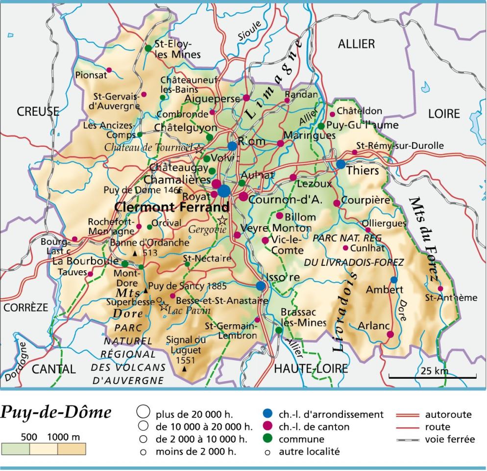 carte département Puy-de-Dôme